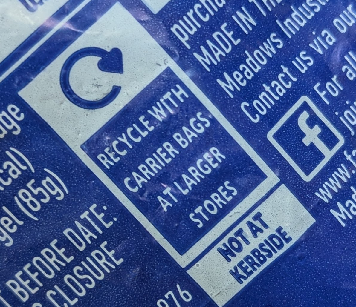 A recycle at store label