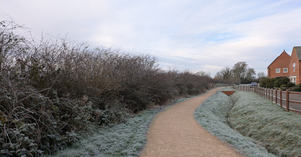 South Whetstone Path next to proposed site of 68 houses at end of Wright Close